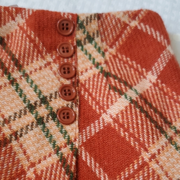 Vtg Bobbie Brooks Plaid Mini Skirt in Red and Cream Dark Acacademia - Picture 6 of 14